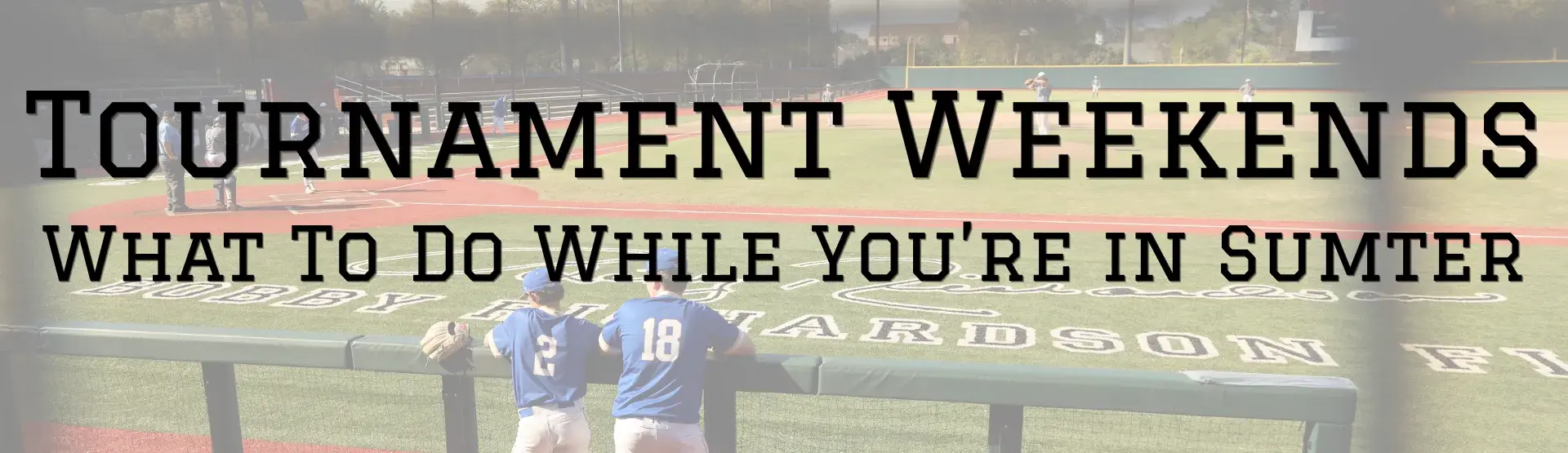 baseball field with text overlay 