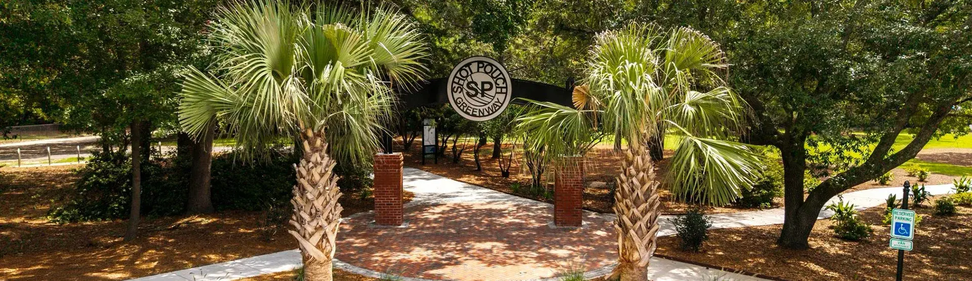 entrance to the greenway at Swan Lake Trailhead