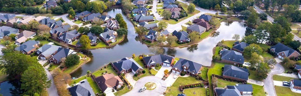 birds eye view of sumter subdivision