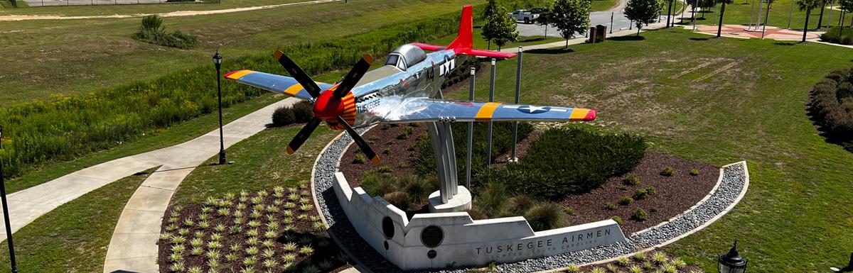 red tail p-51 mustang at Veterans Park in Sumter, SC