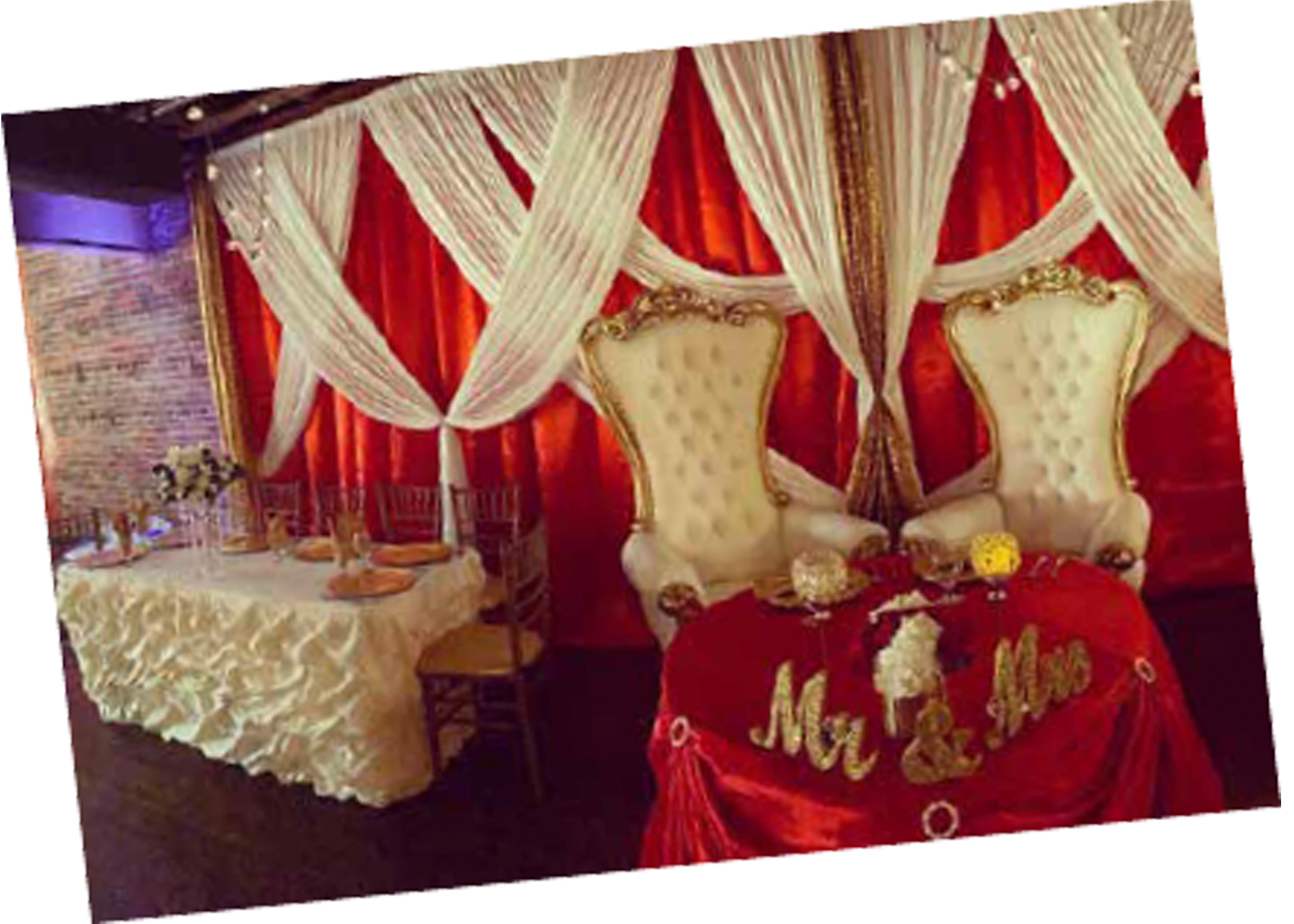 Elegant party rental equipment for wedding