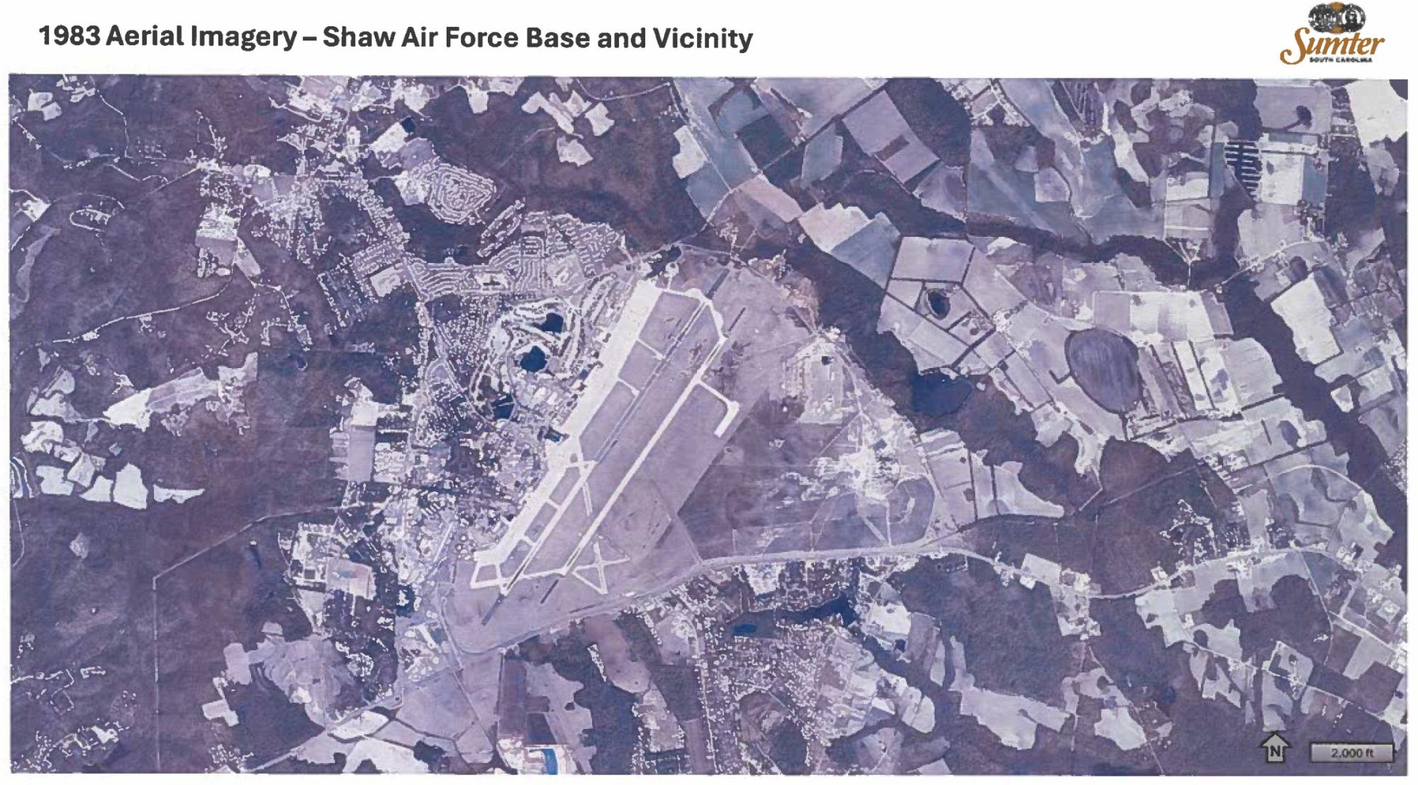 1983 Aerial Image of Shaw Air Force Base and Vicinity