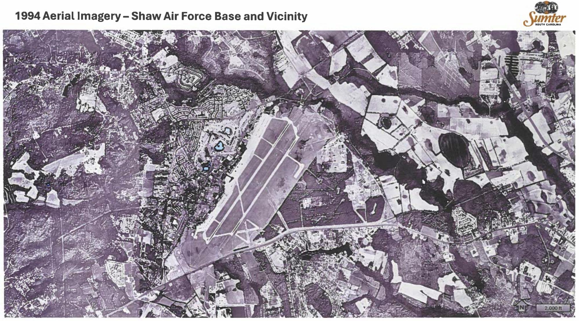 1994 Aerial Image of Shaw Air Force Base and Vicinity