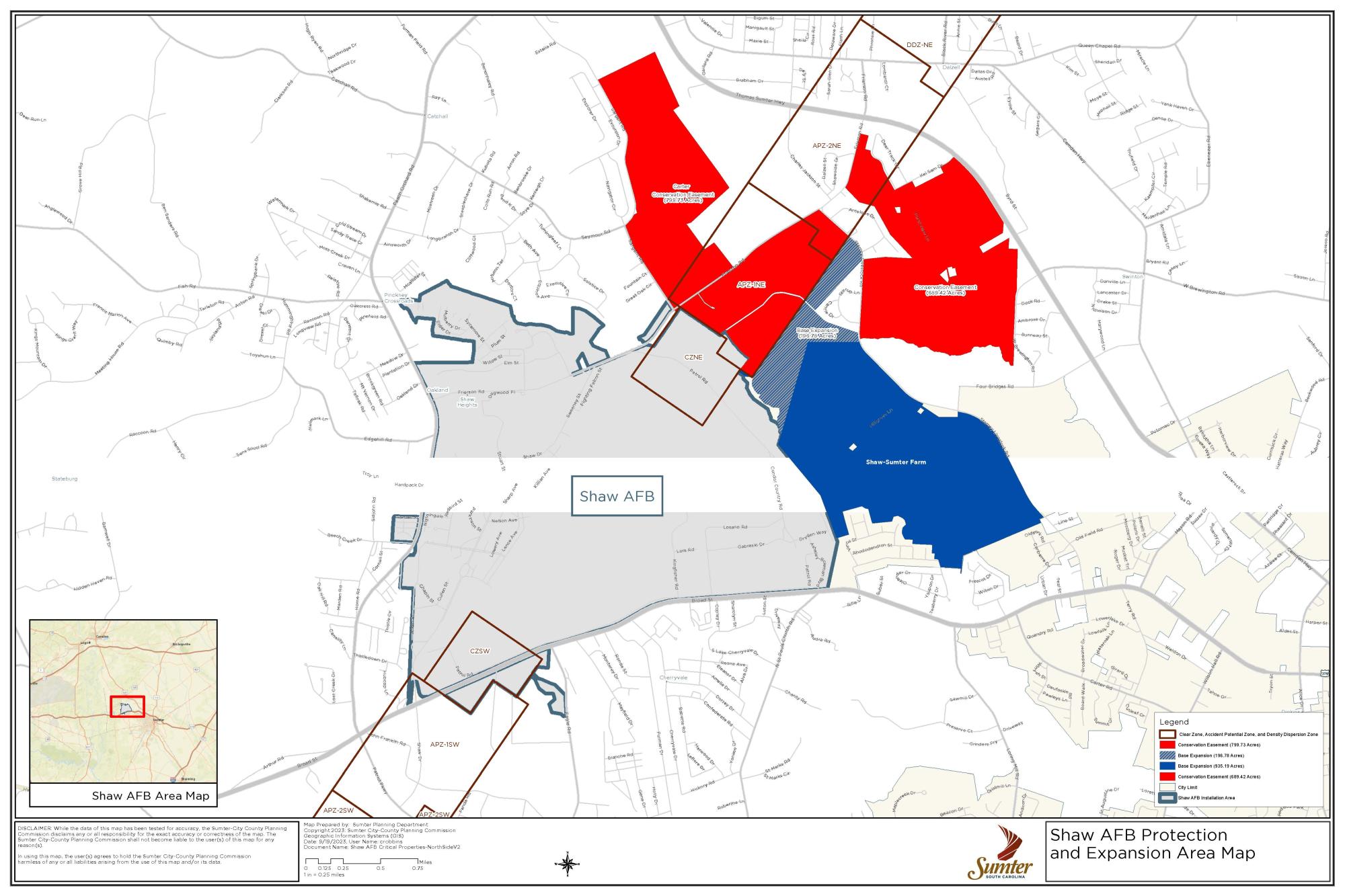 Shaw Air Force Base Protection and Expansion Area Map