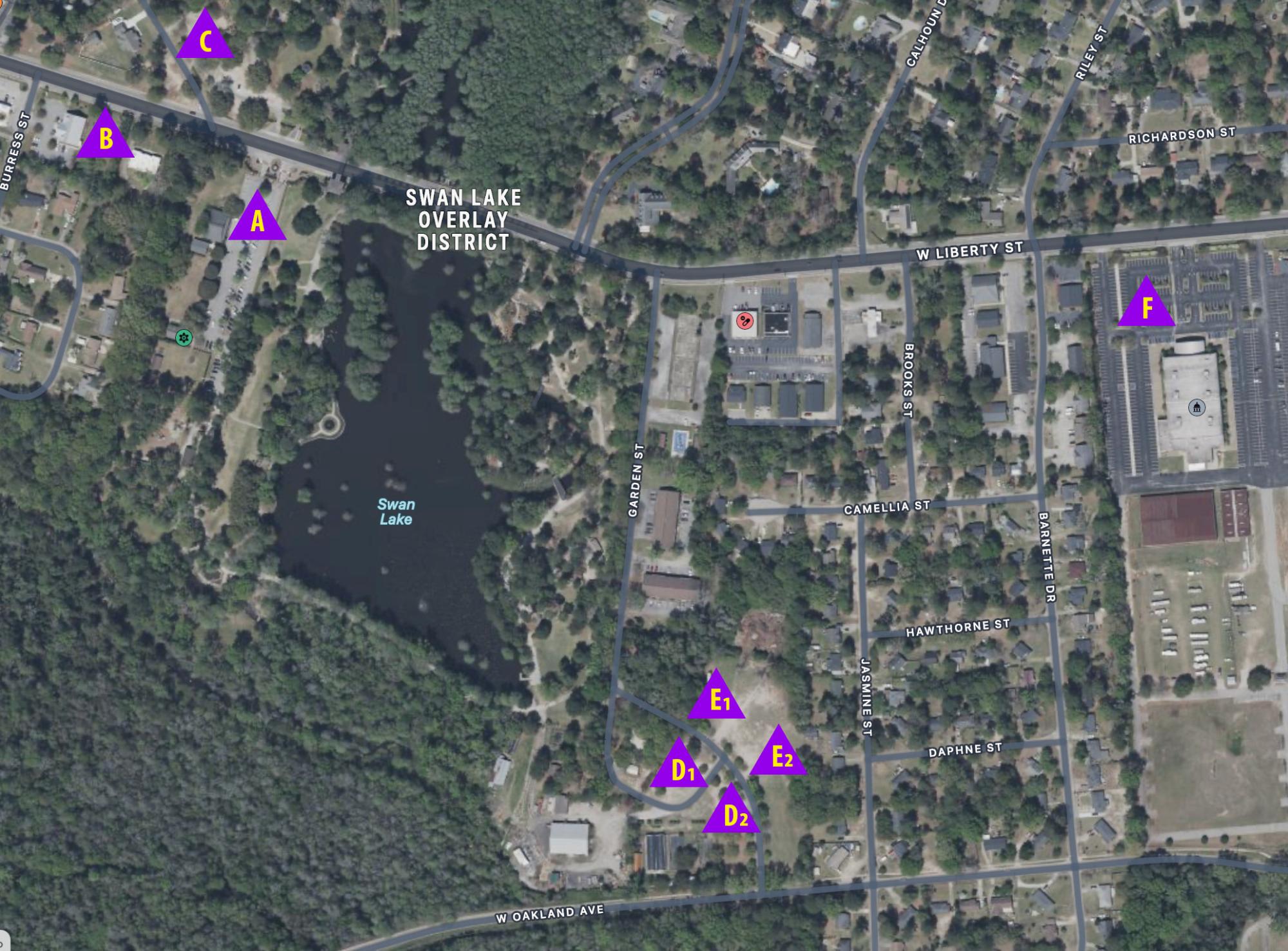 map of parking lot locations for the iris festival