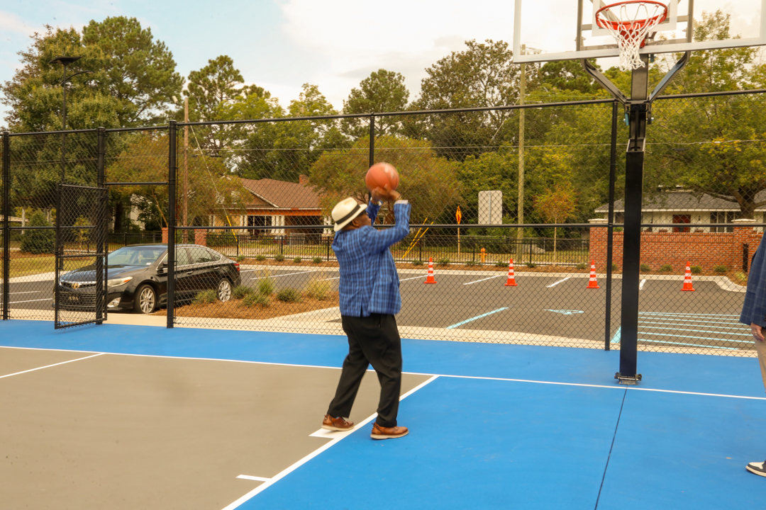 Mayor Pro Tem attempts a shot.